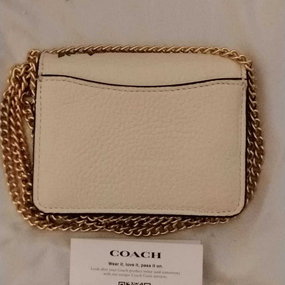 Coach Mini Wallet On A Chain Clutch Crossbody Strawberries NWT - Picture 7 of 10